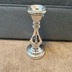 Shiny Silver Candle Holder